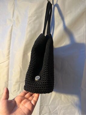 The Sak Black Crochet Shoulder Bag